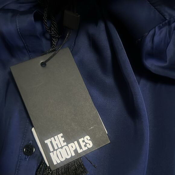 THE‎ KOOPLES PLAIN COLOR LONG SLEEVE MAXI DRESS IN NIGHT BLUE SIZE 1 S - Picture 7 of 11